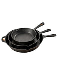3-Piece Cast Iron Skillet Set, 6,8,10 Inch Frying Pans, Pre-Seasoned Cookware for Stovetop Oven Grill Camping Kitchen