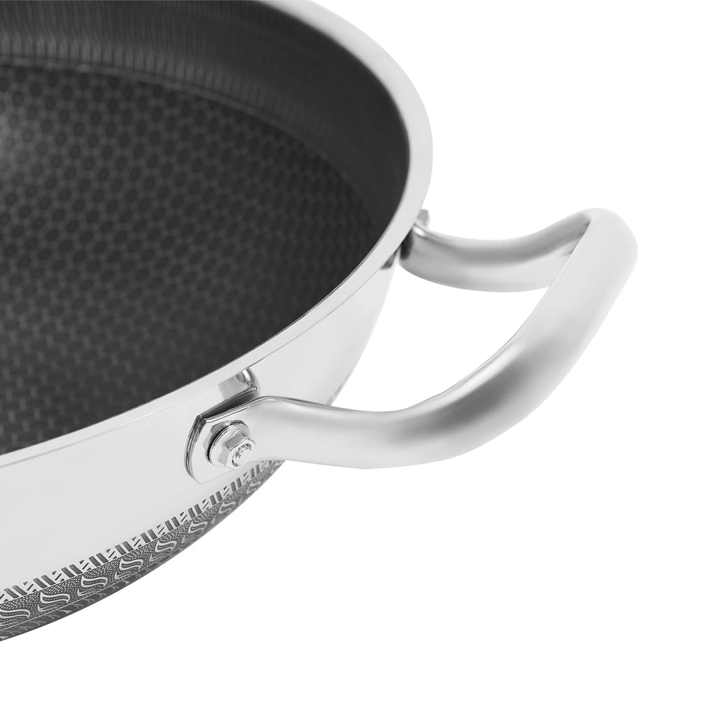 Non-stick Cookware with Lid, Stainless Steel Frying Pan, Modern Cooking Pan for Sauteing, Deep-Frying