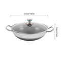 Non-stick Cookware with Lid, Stainless Steel Frying Pan, Modern Cooking Pan for Sauteing, Deep-Frying
